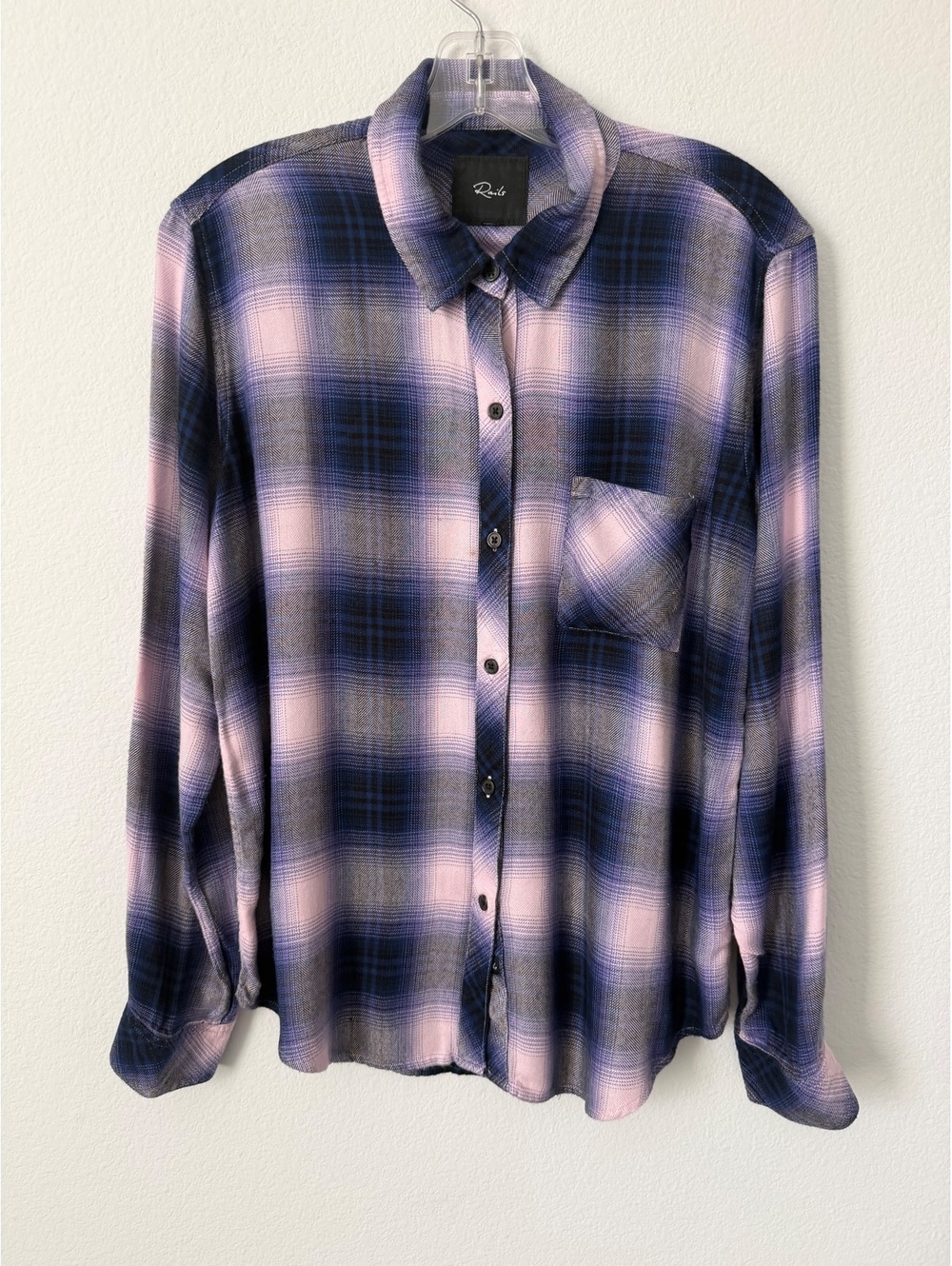 Rails Purple/Blue Tone Plaid Long Sleeve Button Up Shirt Women's Size M